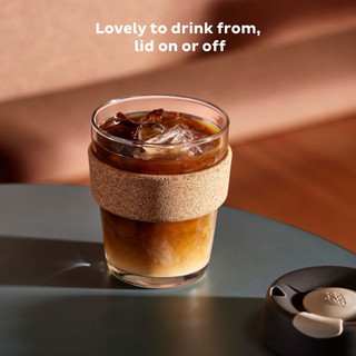 Ly thủy tinh KeepCup Cork BLACK Glass Reusable Cup