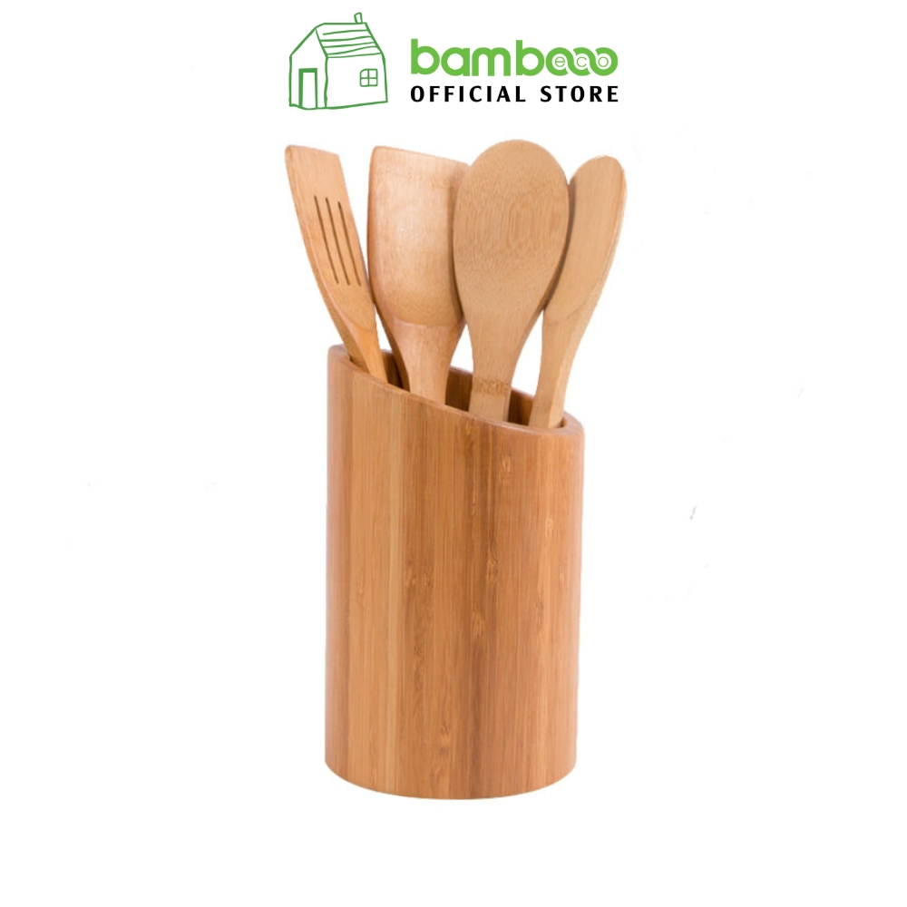 Bộ muỗng tre BAMBOOO ECO thìa gỗ xào nấu chống dính chịu nhiệt tiện lợi nhiều kích thước dùng trong nhà bếp nhà hàng