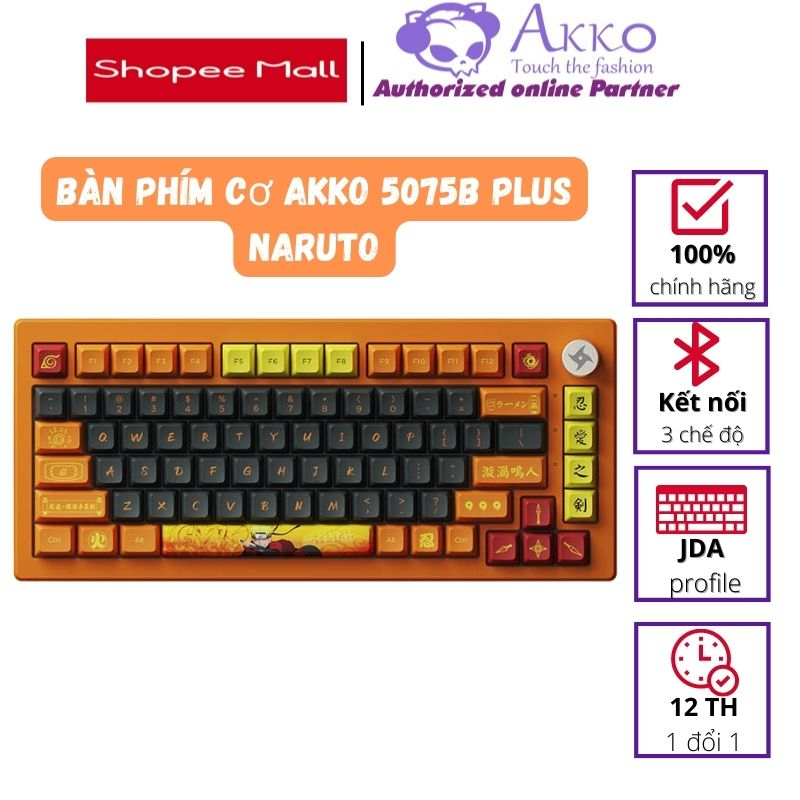 Bàn phím cơ AKKO 5075B Plus Naruto (Multi-modes / RGB / Hotswap / Gasket mount)