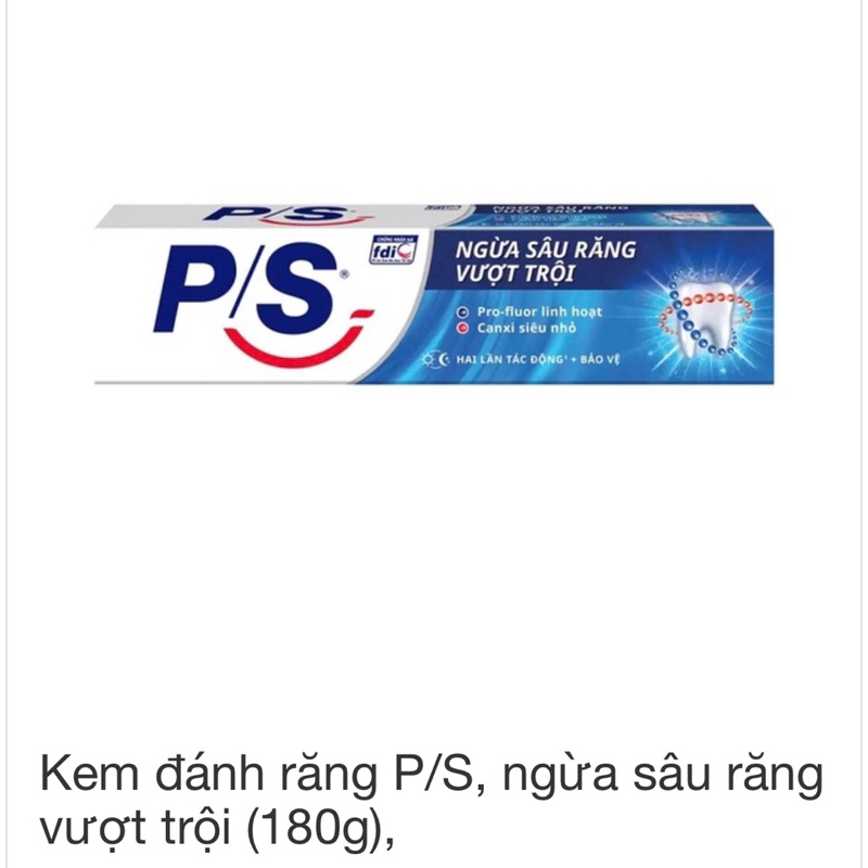 Kem đánh răng P/S ngừa sâu răng 180g + thêm tuýp p/s trả xanh 30g