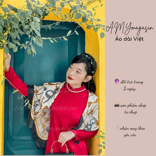 Áo dài gấm Hà Hường-ảnh thật