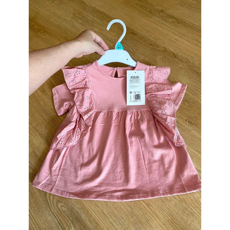 Áo cotton cho bé gái,áo cánh tiên viền ren siêu xinh