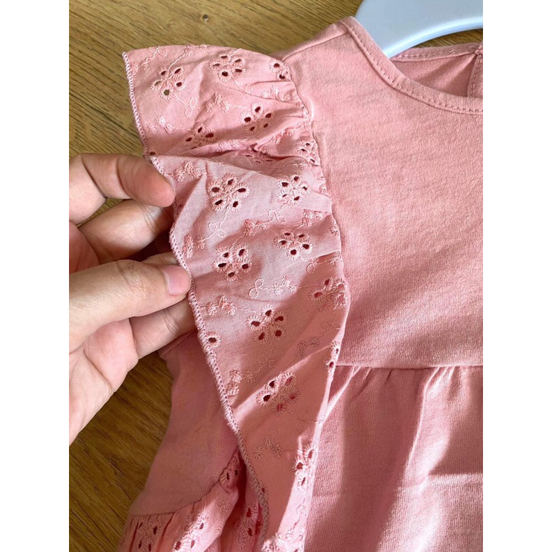 Áo cotton cho bé gái,áo cánh tiên viền ren siêu xinh