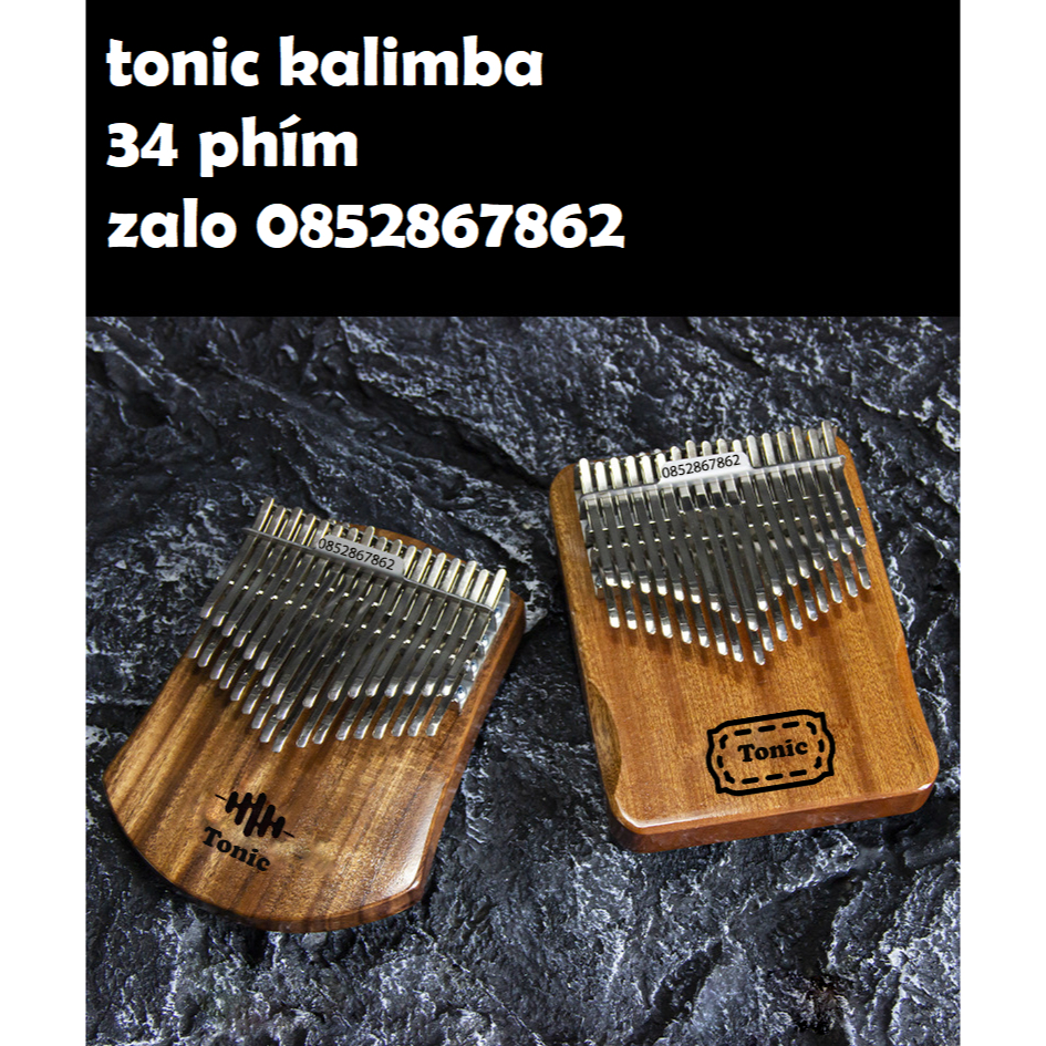 Đàn kalimba 34 phím cao cấp âm vang hay không tịt nốt Tonic Thump piano gỗ Rosewood- Tặng túi chống sốc x3