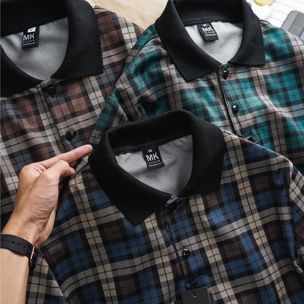 Áo polo nam họa tiết kẻ Wild Polo Pleasure, Chất vải umi cotton dày dặn, mền mịn chống nhăn nhàu tuyệt đối