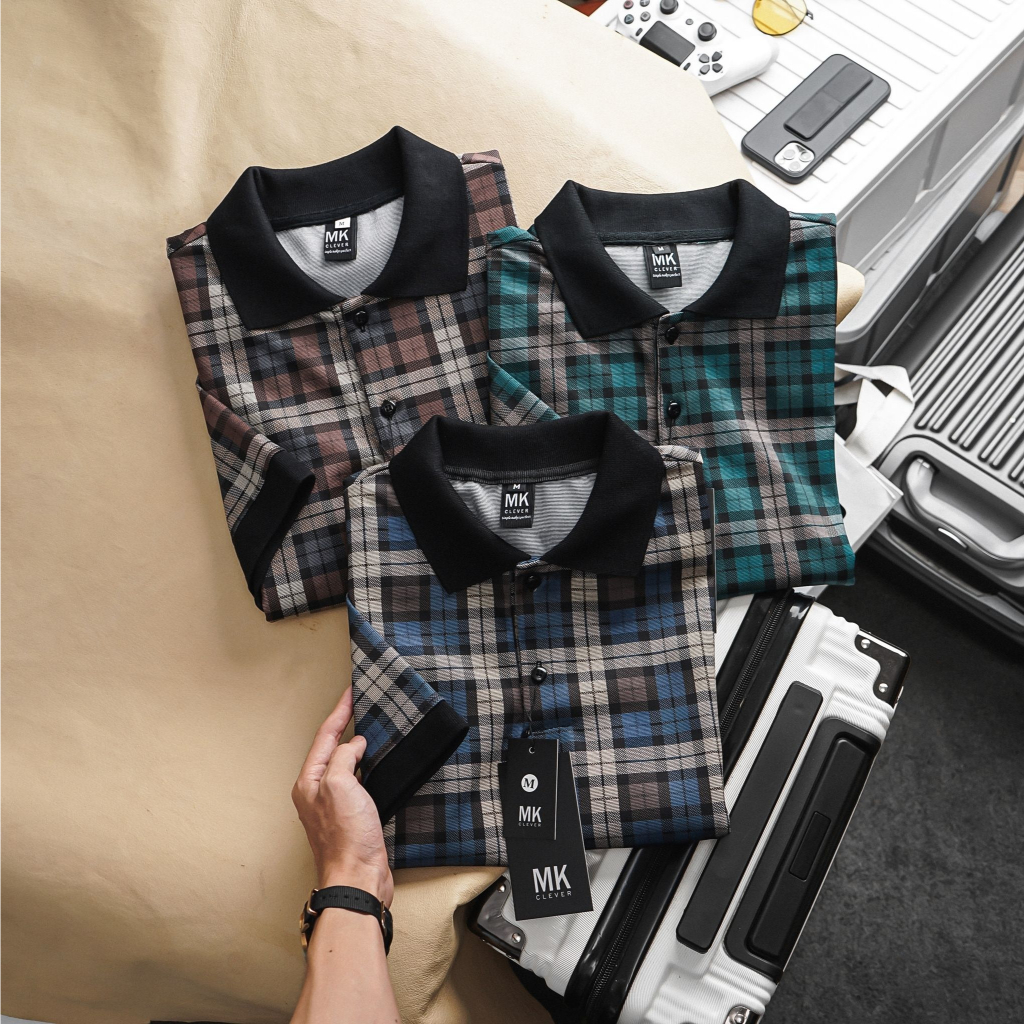 Áo polo nam họa tiết kẻ Wild Polo Pleasure, Chất vải umi cotton dày dặn, mền mịn chống nhăn nhàu tuyệt đối