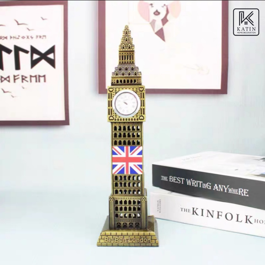 Tháp đồng hồ Bigben kỳ quan thế giới decor trang trí phòng khách, kệ tivi, tủ rượu- KATIN
