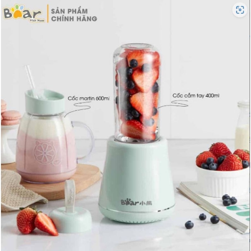 Máy xay sinh tố cầm tay Bear, xay hoa quả công suất lớn, chất liệu an toàn LLJ-D04A1