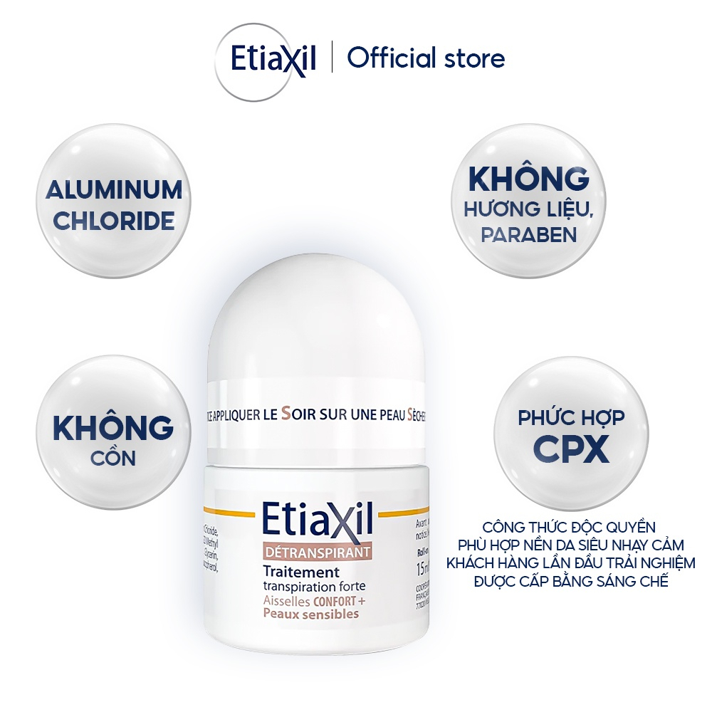 Lăn khử mùi Etiaxil hỗ trợ cải thiện mùi hôi hiệu quả chính hãng Pháp 15ml NPP Shoptido