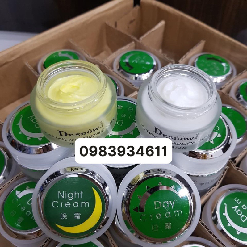 Dr Snow kem vỗ nám bong nám tàn nhang thâm sạm trắng da (1 cặp ngày đêm)