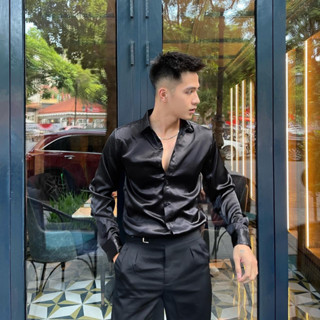 Áo sơ mi nam trơn bóng lụa satin 6 mầu cực đẹp hàng cao cấp