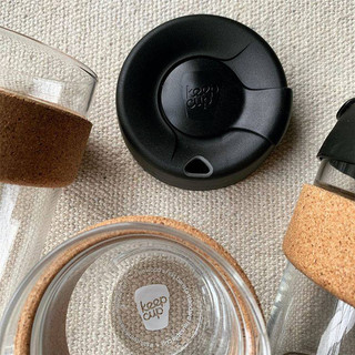 Ly thủy tinh KeepCup Cork BLACK Glass Reusable Cup