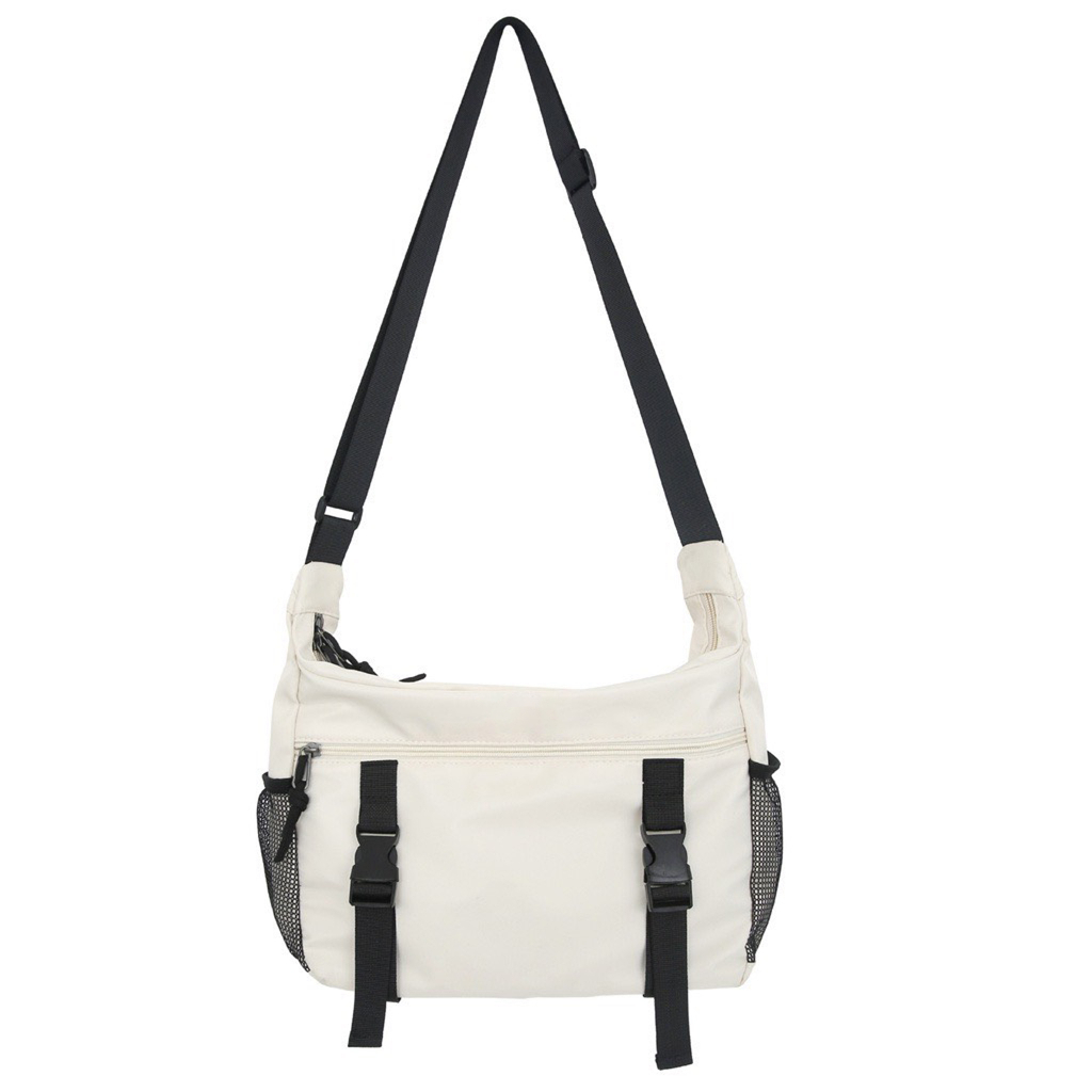 Túi đeo chéo Tote Vải canvas trơn lưới dây kéo nam nữ unisex Đi Học đi chơi Đựng Sách A4, laptop 14inch Baprangbo2312