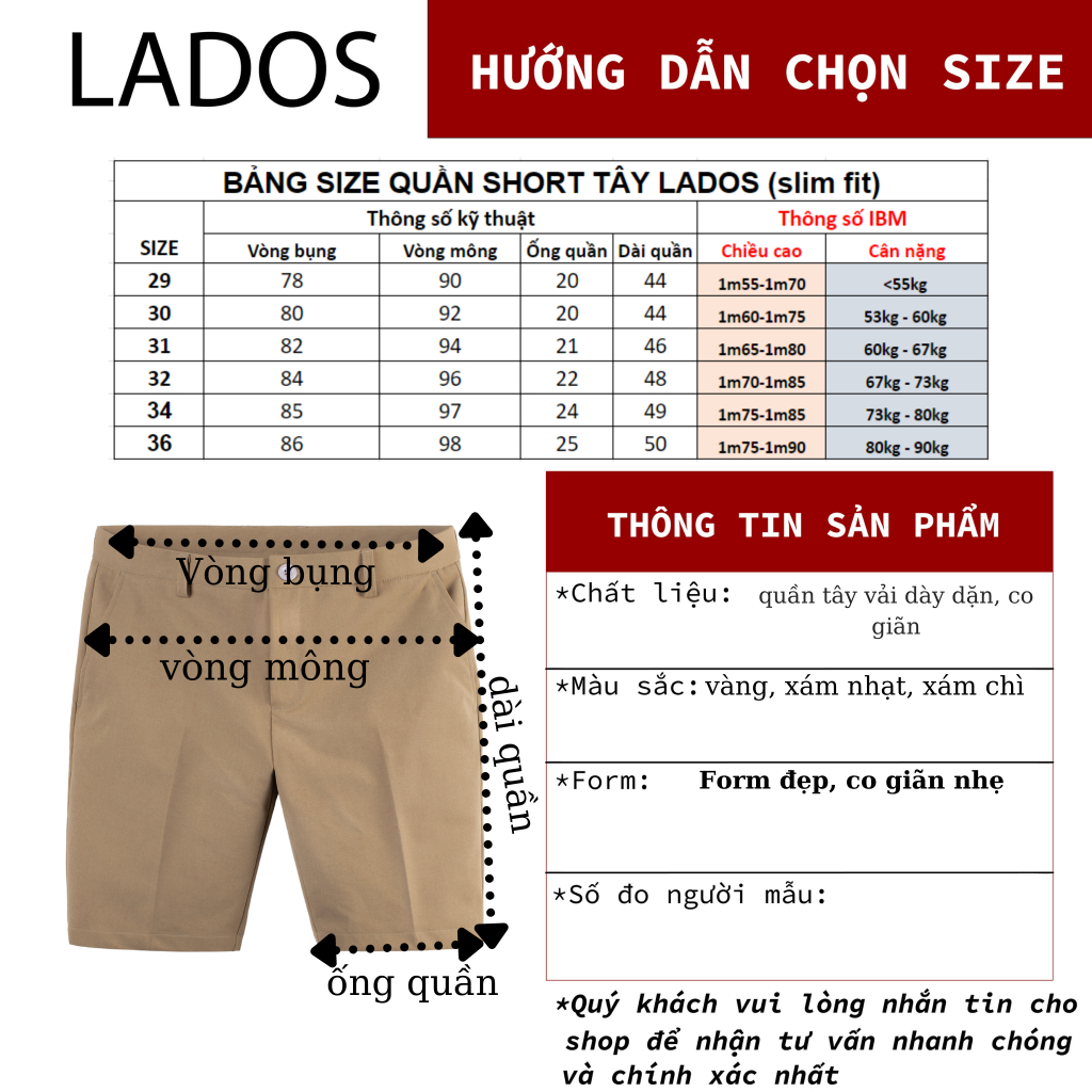 Quần tây lửng nam trơn LADOS - 14092 chất vải dày dặn không xù lông co giãn nhẹ