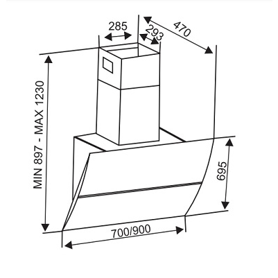 Máy hút mùi Sevilla SV 70K3 / Sevilla 90K3 Điều khiển vẫy tay, Cửa hút mở tự động, Công suất cao, HÀNG CHÍNH HÃNG | BigBuy360 - bigbuy360.vn