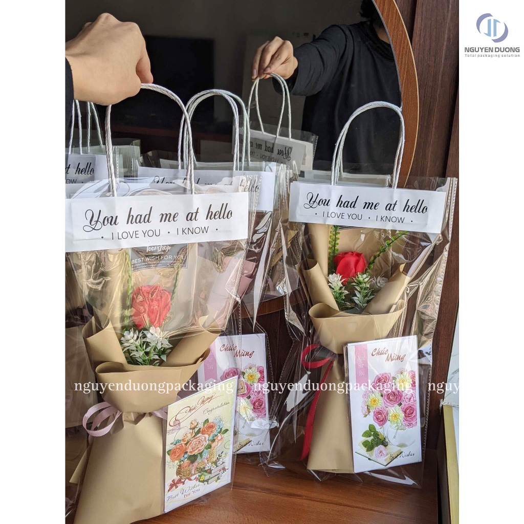 Túi Nilon Đựng Hoa Sáp Hoa Tươi Quà Tặng - Đặt 10 Sản Phẩm Trở Lên