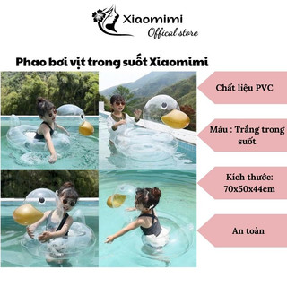 Phao Bơi Vịt Trong Suốt Mỏ Vàng Cho bé không đế XIAOMIMI 8837257403