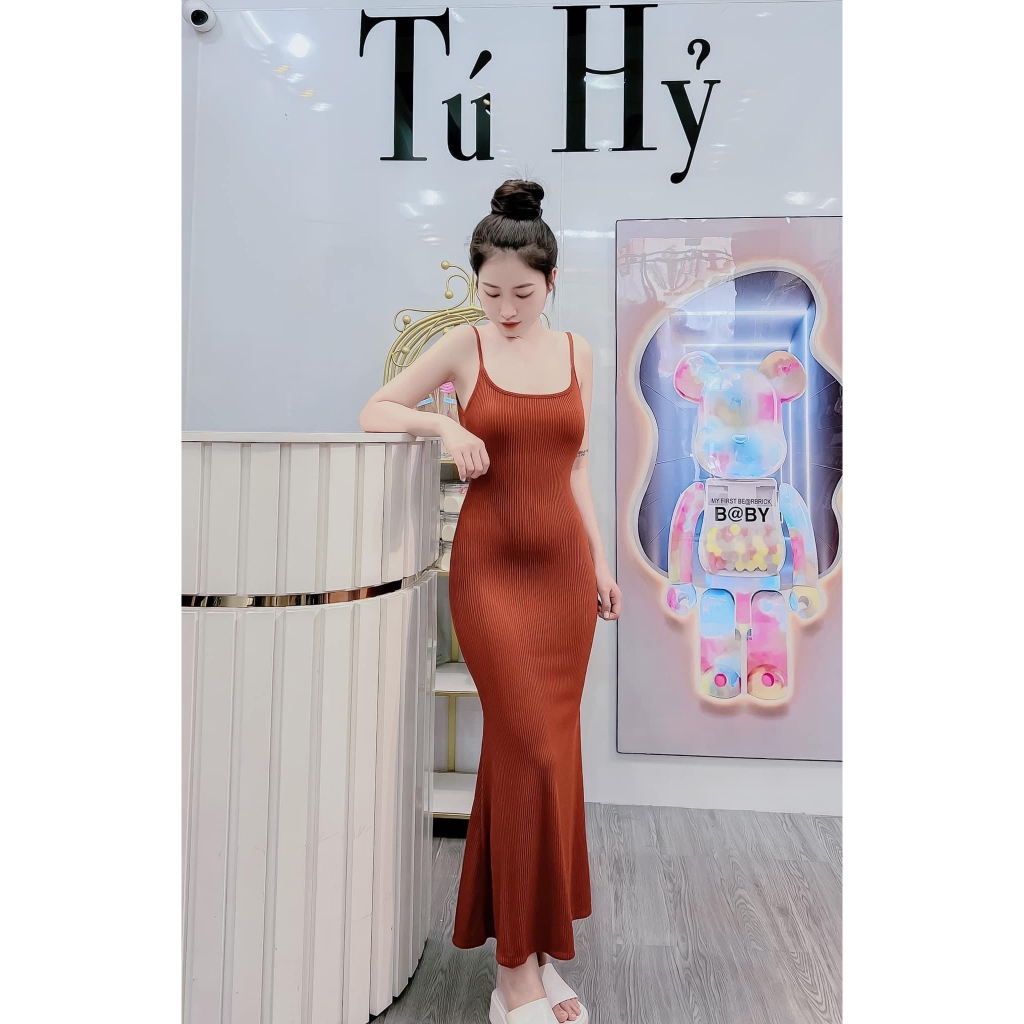 Đầm body 2 dây dáng suông nhiều màu, đầm thun 2 dây dáng dài hở lưng  tôn vòng 3 đi chơi, dạo phố sexy, quyến rũ mtb