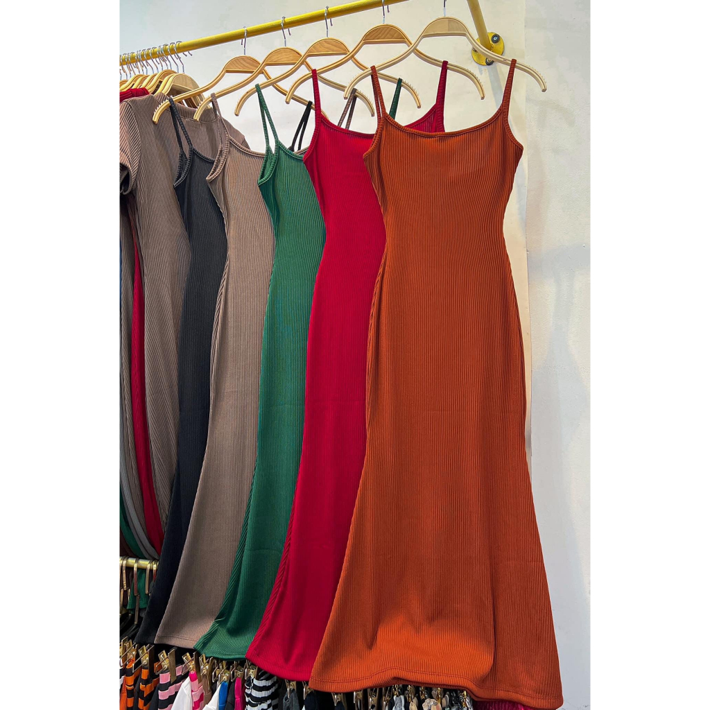 Đầm body 2 dây dáng suông nhiều màu, đầm thun 2 dây dáng dài hở lưng  tôn vòng 3 đi chơi, dạo phố sexy, quyến rũ mtb