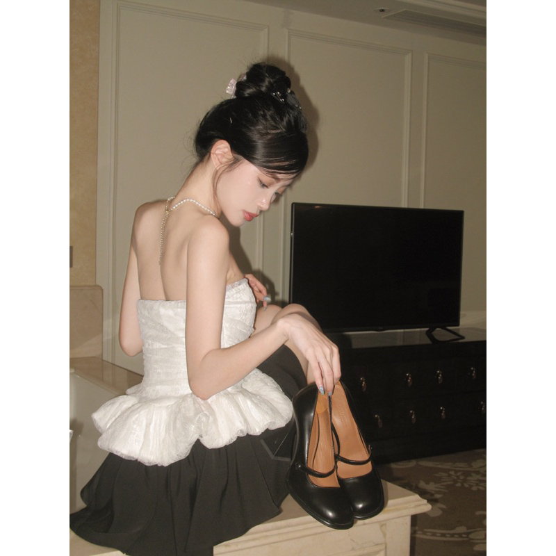 Set Áo Peplum Quây Cúp Ngực Bèo Xoè & Quần Váy Ngắn