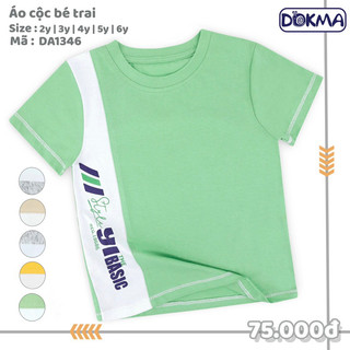 Áo cổ tròn cộc tay mềm mát bé trai 10-20kg dokma