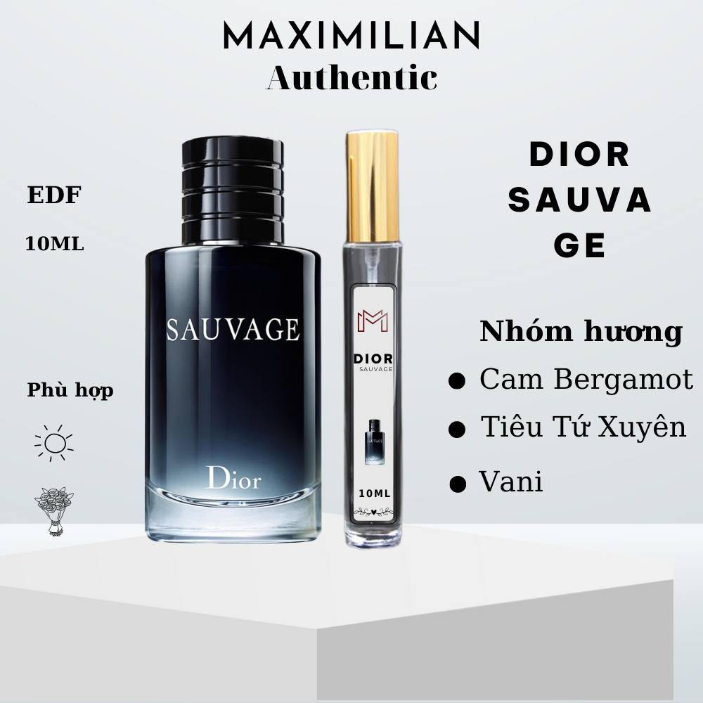 nước hoa nam Christian Dior Sauvage, ấm áp-phóng khoáng-tự nhiên, mẫu thử 10ml