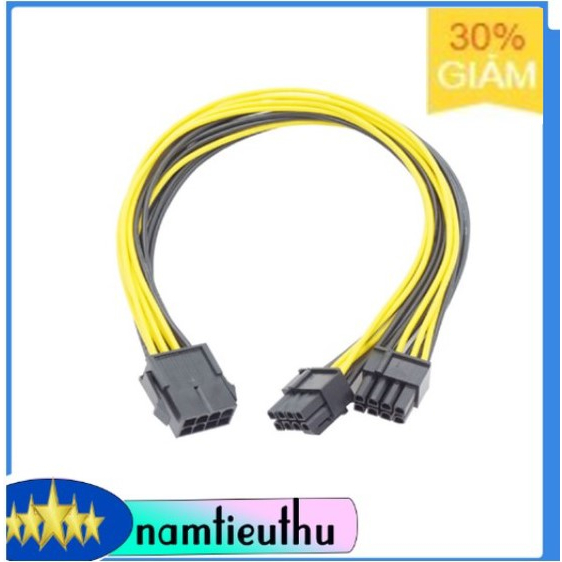 Cáp chia nguồn Card VGA 8Pin ra 2 x 8Pin (6+2) - Dây chuẩn