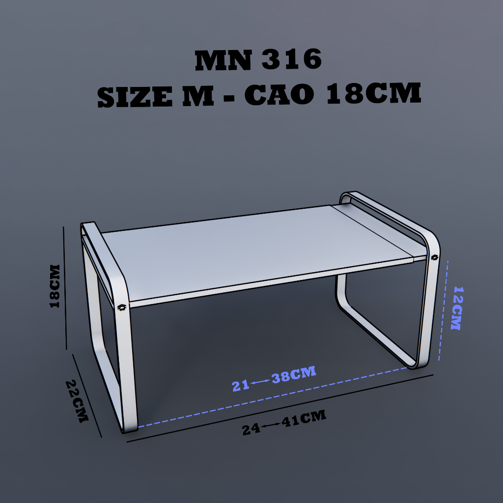 Kệ bếp, kệ gầm bếp KENA lắp ghép thông minh, sơn tĩnh điện chống gỉ, thay đổi chiều dài tùy theo nhu cầu sử dụng MN 316