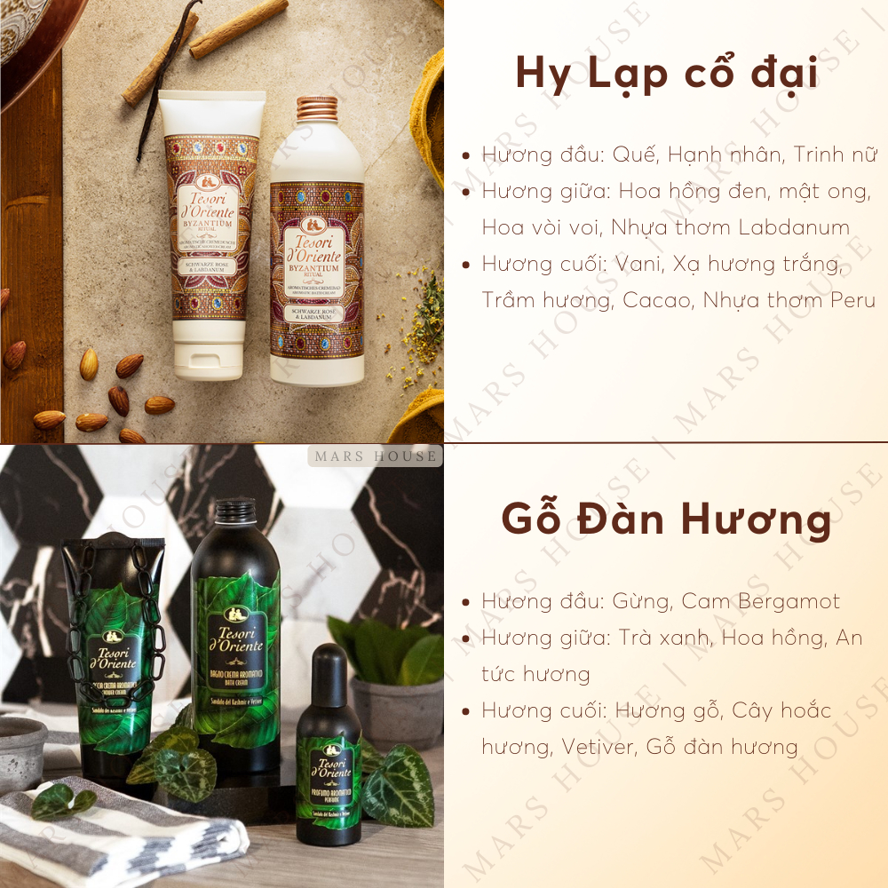 Sữa Tắm Nước Hoa Tesori d'Oriente Chính Hãng Cao Cấp Italia 250ml - 500ml