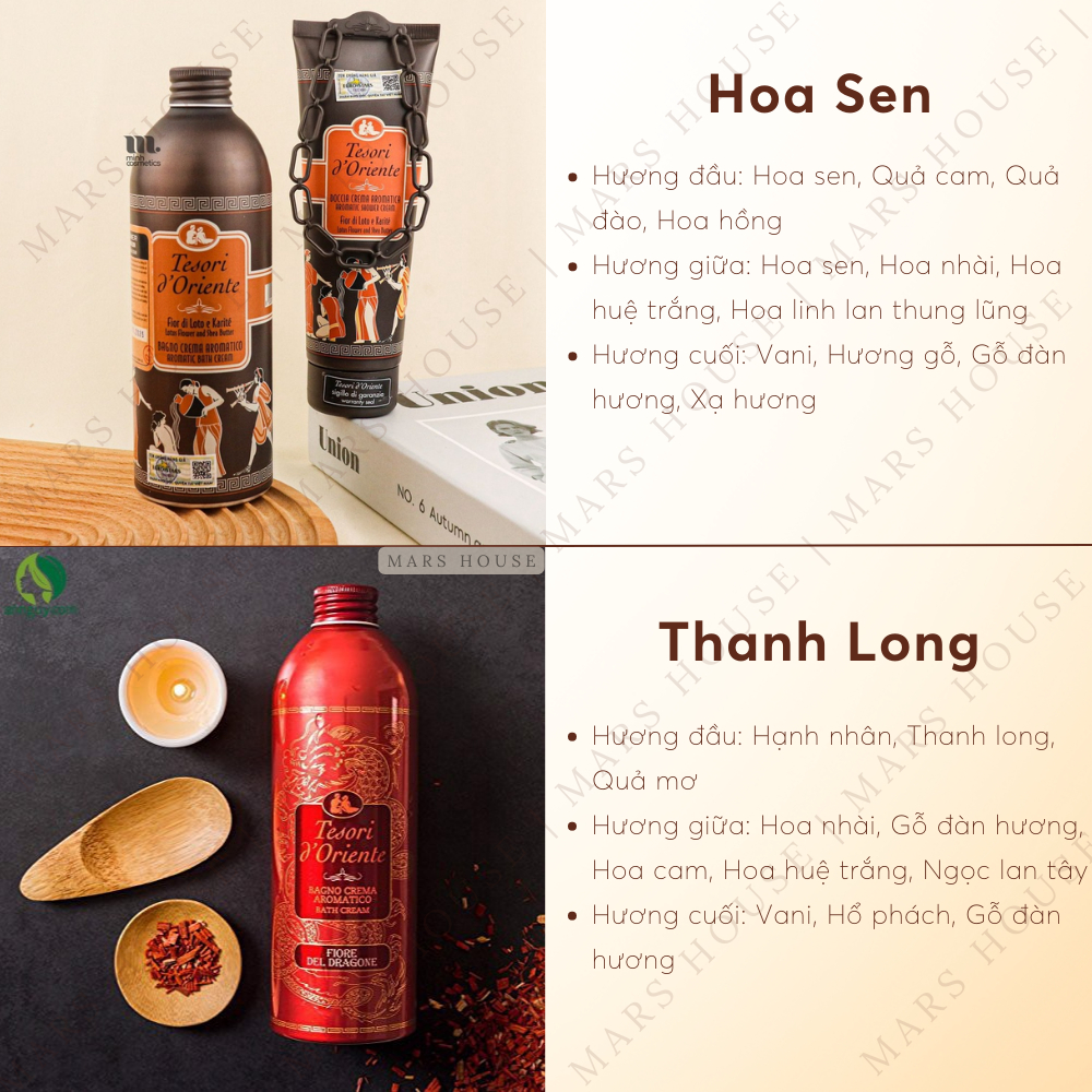 Sữa Tắm Nước Hoa Tesori d'Oriente Chính Hãng Cao Cấp Italia 250ml - 500ml