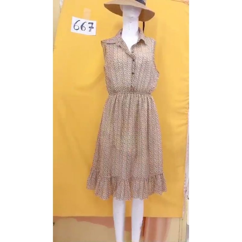 đầm voan họa tiết vintage freesz. S667