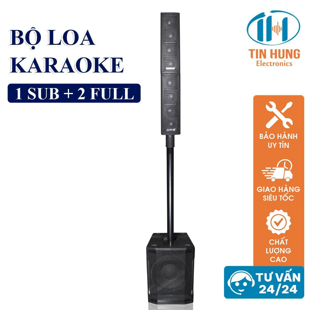 Loa thùng active tích hợp công suất, loa karaoke gồm 02 Loa Full và 01 loa Sub chính hãng ORIS E1.2