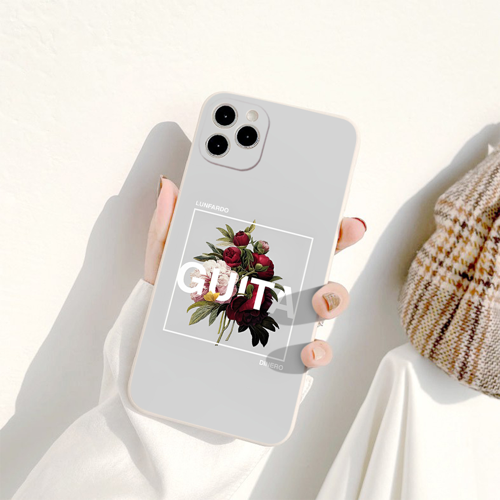 Ốp Điện Thoại hình Khung hoa GUITA cực đẹp Cho iPhone 13 12 7 8 Plus X Xr Xs Max 11 12 Pro Max SE 20 e5647