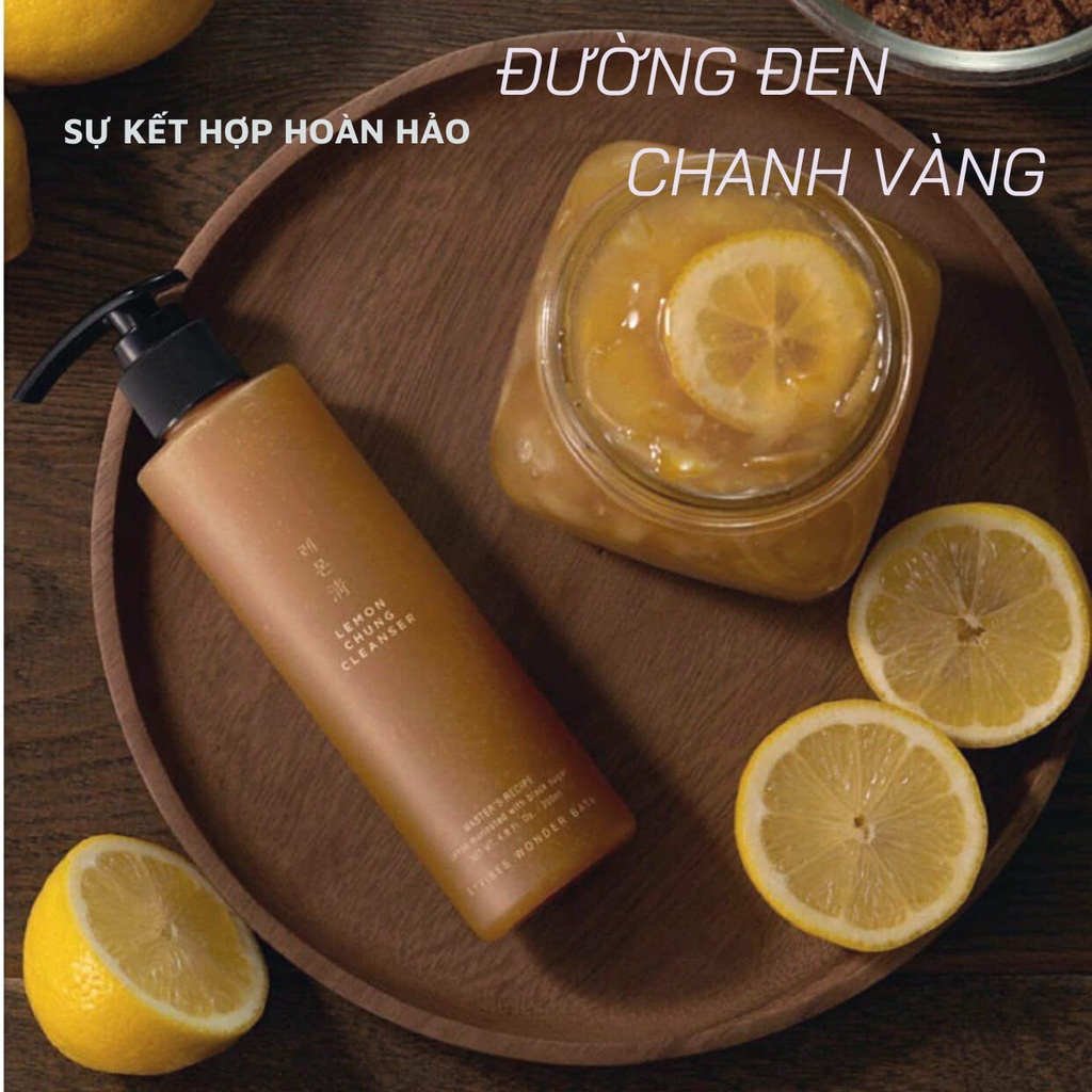 Sữa Rửa Mặt Chanh Vàng Đường Đen Lemon Chung Cleanser Byvibes Wonder Bath 200ml