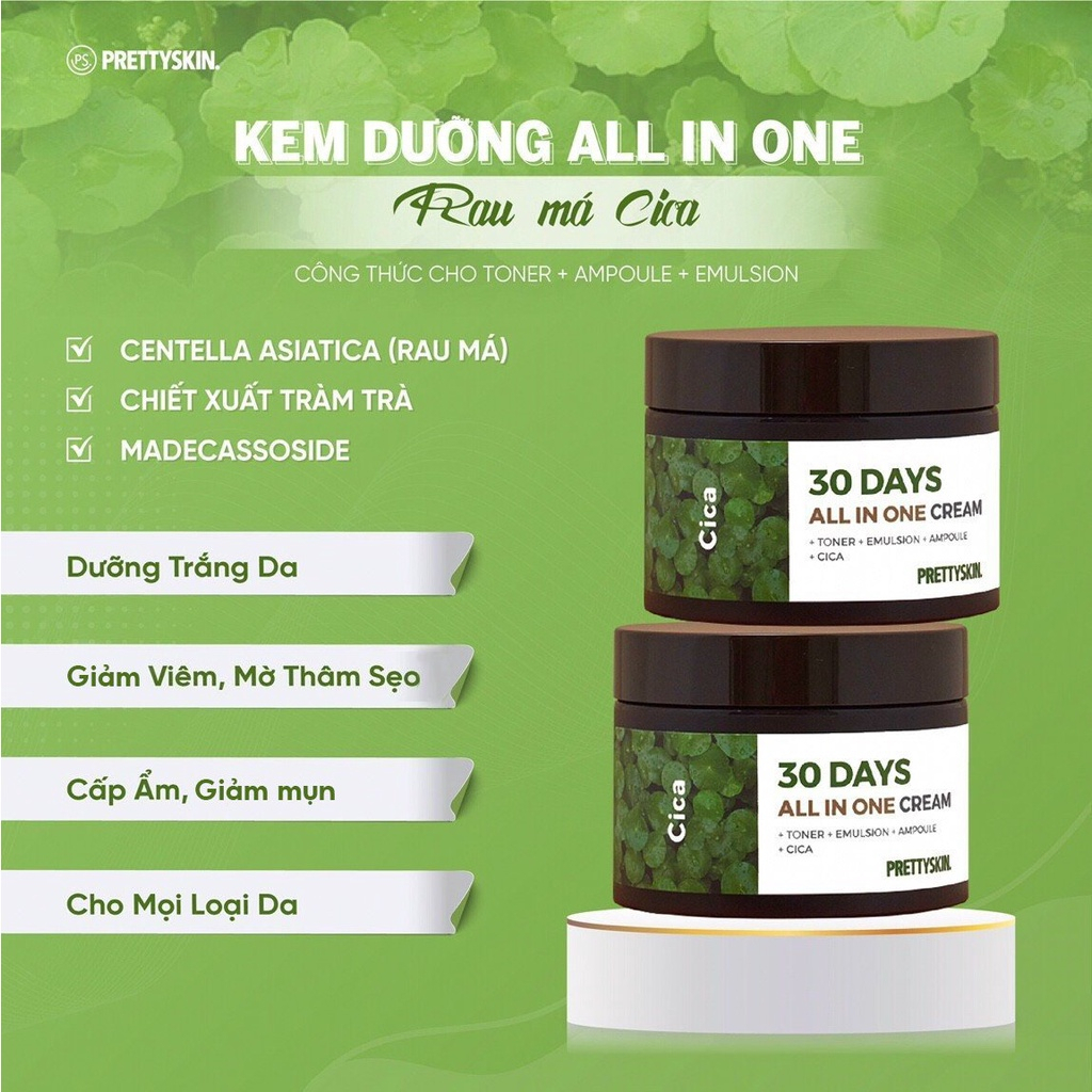 Kem Dưỡng Pretty Skin 30 Days All In One Cream 100ml