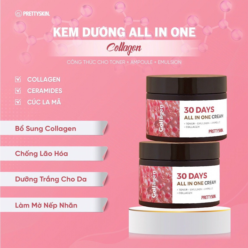 Kem Dưỡng Pretty Skin 30 Days All In One Cream 100ml