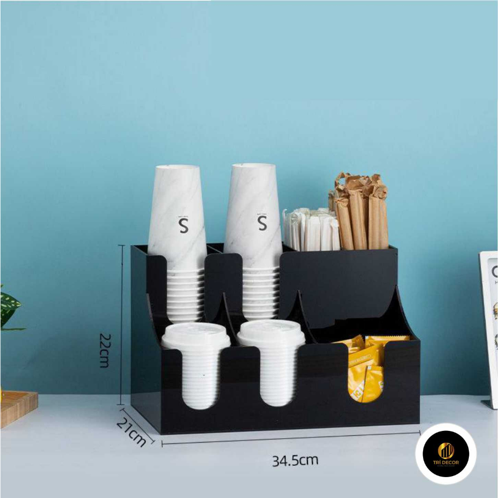Kệ đựng ly nhựa, Kệ đựng ly cốc trà sữa 7 ngăn, trà đào, cốc cafe chất liệu mica
