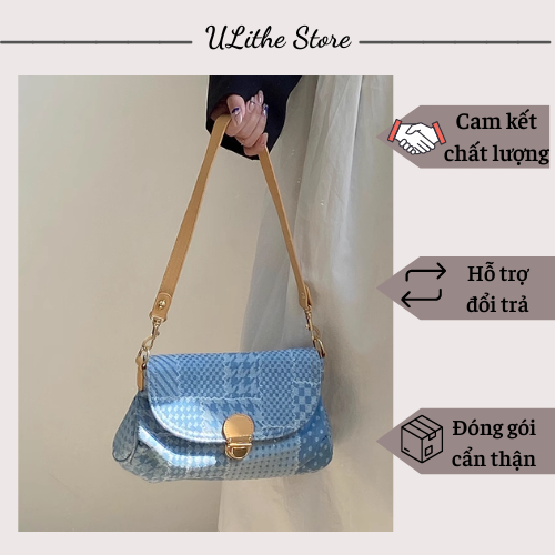 Túi xách nữ đeo vai đeo chéo chất jean họa tiết thổ cẩm độc lạ form mềm cá tính phong cách retro thanh lịch hàn quốc