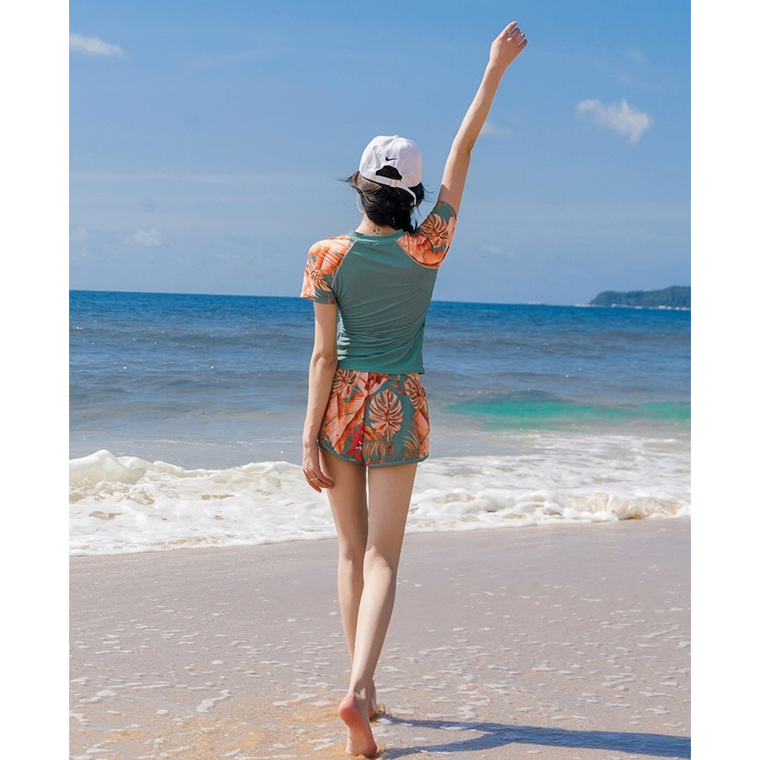 Bikini, Đồ bơi nữ ES05  áo ngắn tay + quần đùi phong cách, sành điệu