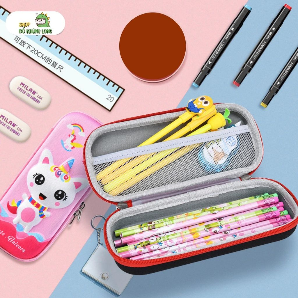 Hộp bút họa tiết hình 3D siêu nhẹ / Ví đựng bút hình ảnh 3D