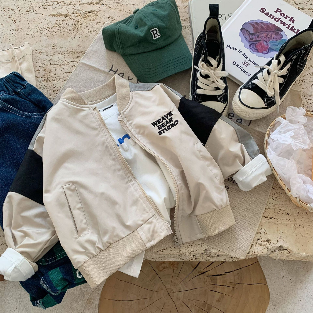 Áo khoác bomber gió siêu xinh 2 lớp dày dặn cho bé hot 2023