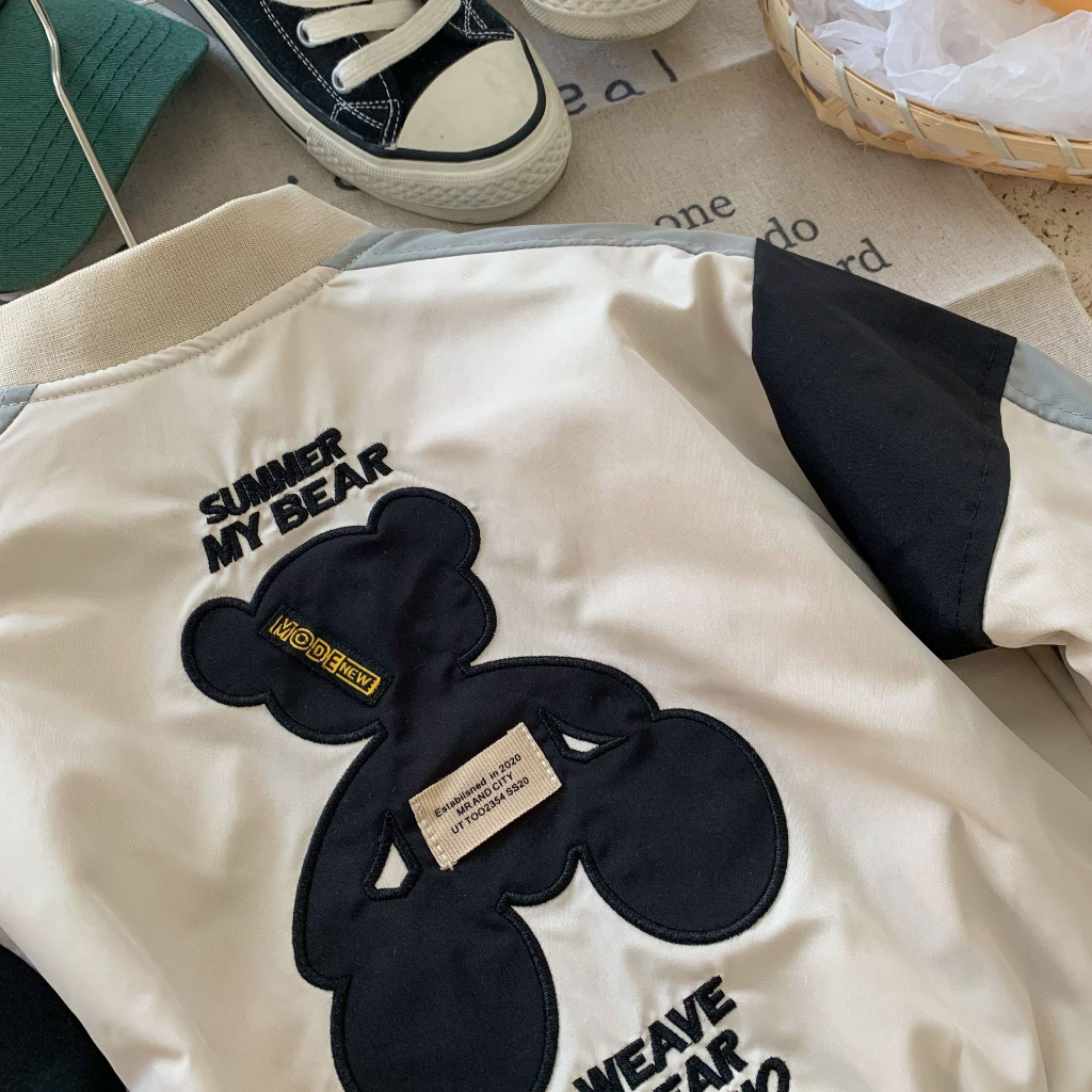 Áo khoác bomber gió siêu xinh 2 lớp dày dặn cho bé hot 2023