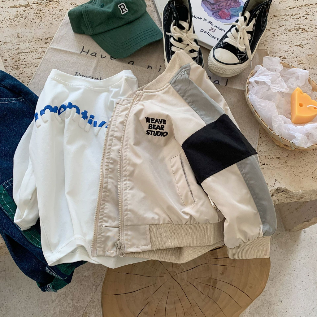 Áo khoác bomber gió siêu xinh 2 lớp dày dặn cho bé hot 2023