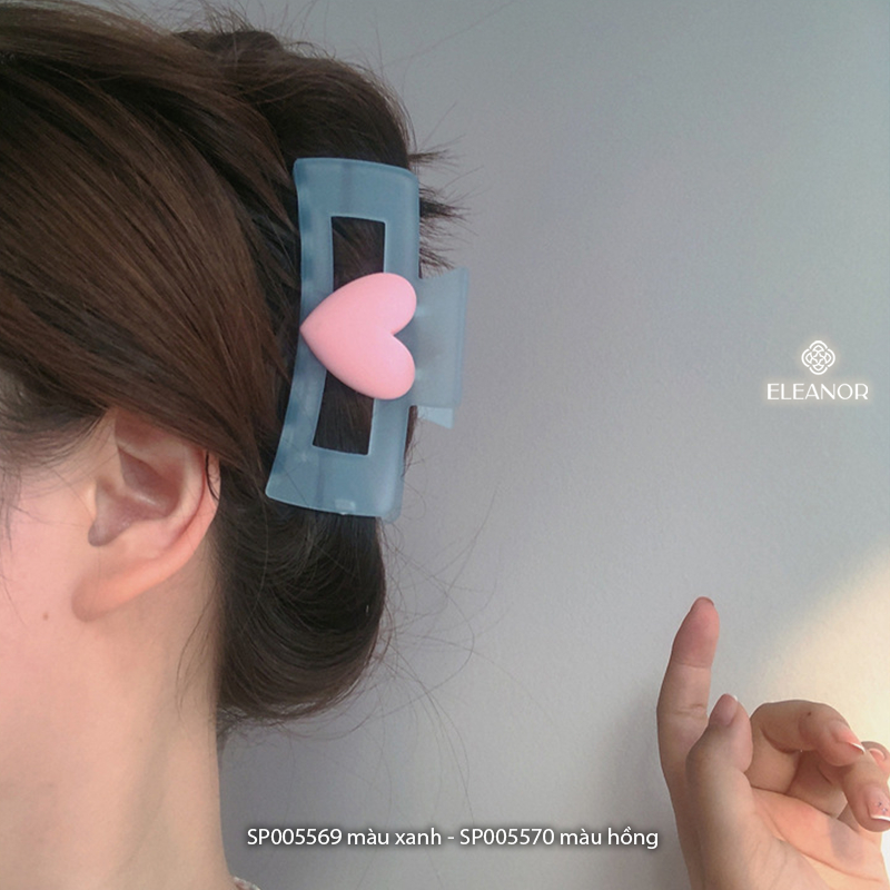 Kẹp tóc nữ càng cua Eleanor Accessories hình nơ trái tim màu sắc trẻ trung phụ kiện tóc 5569