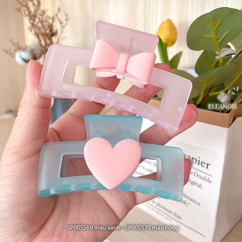 Kẹp tóc nữ càng cua Eleanor Accessories hình nơ trái tim màu sắc trẻ trung phụ kiện tóc 5569