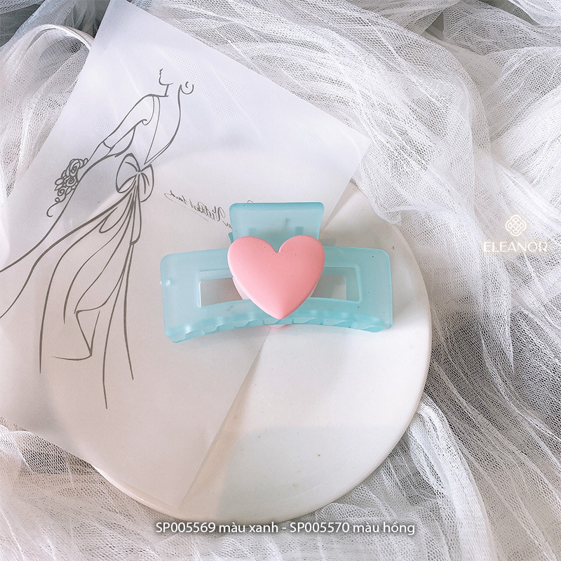 Kẹp tóc nữ càng cua Eleanor Accessories hình nơ trái tim màu sắc trẻ trung phụ kiện tóc 5569