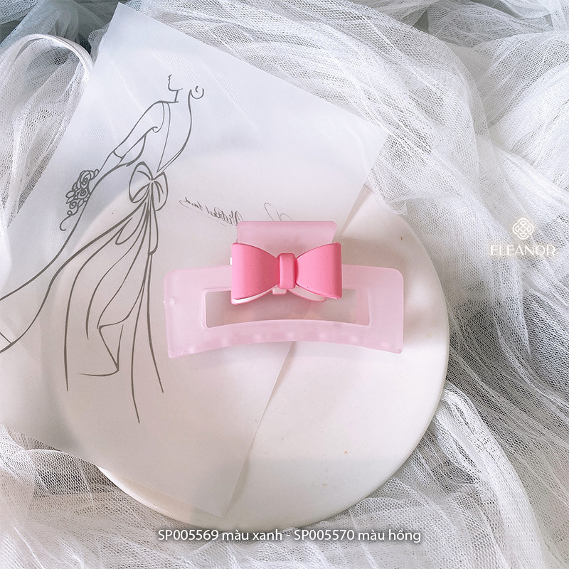 Kẹp tóc nữ càng cua Eleanor Accessories hình nơ trái tim màu sắc trẻ trung phụ kiện tóc 5569