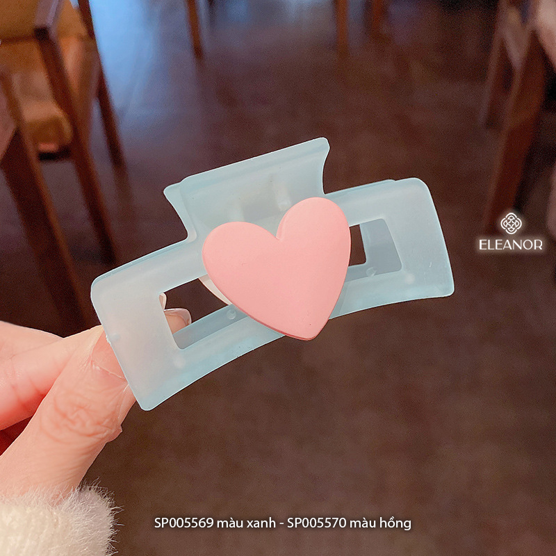 Kẹp tóc nữ càng cua Eleanor Accessories hình nơ trái tim màu sắc trẻ trung phụ kiện tóc 5569