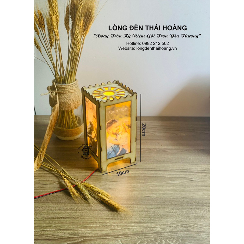 Đèn ngủ để hình kỉ niệm, hình gia đình người thân, Đèn ngủ vuông để ảnh( Lồng đèn Thái Hoàng)