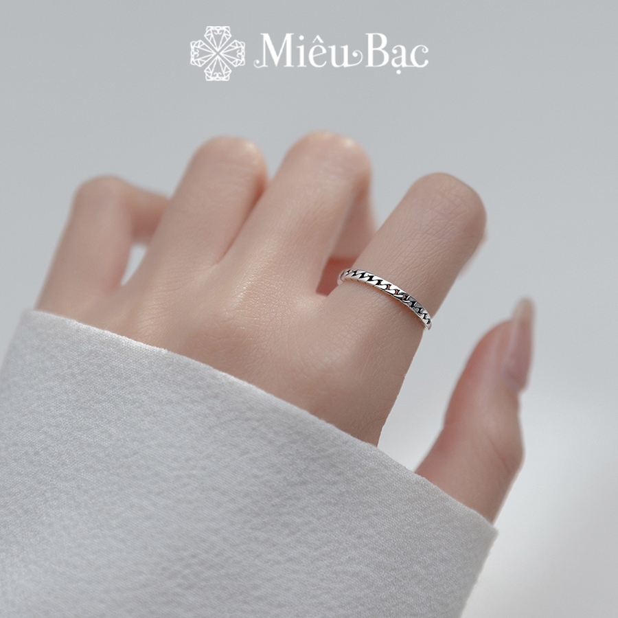 Nhẫn bạc nữ Miêu Bạc basic có thể điều chỉnh chất liệu s925 phụ kiện trang sức bạc nữ xinh MN01